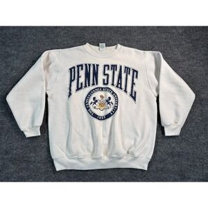 Vintage Penn State Nittany Lions Sweatshirt Mens Large White Spell Out Logo 90s